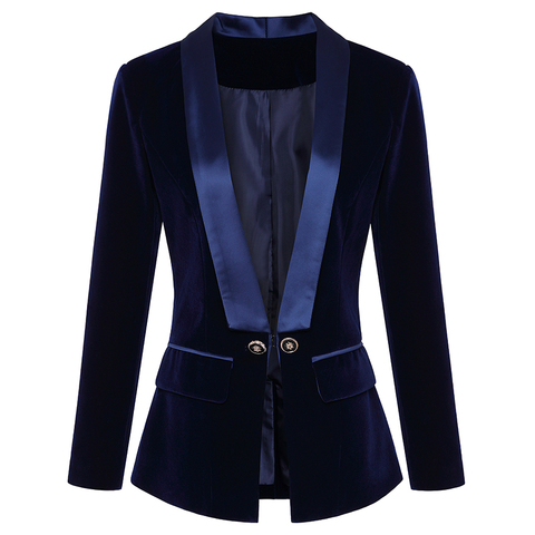 Haute qualité nouvelle piste 2022 concepteur Blazer femmes à manches longues velours Blazer veste vêtements chauds ► Photo 1/6