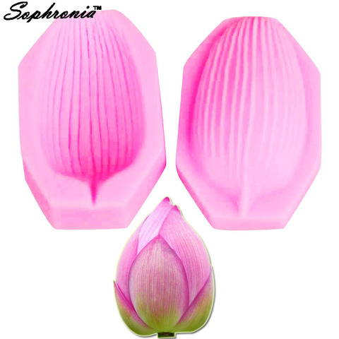 Sopronia-moule en Silicone M448 fleur de Lotus, outils de décoration de gâteaux, Fondant, pâte à gomme au chocolat, bonbons, argile, 5*3.8*2cm ► Photo 1/3