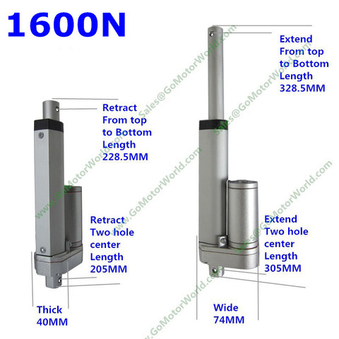 Actionneur linéaire, à course réglable 12V, 24V, 100mm, 1600n, charge de 160KG, vitesse 160 mm/s, fabricant LA10 ► Photo 1/6