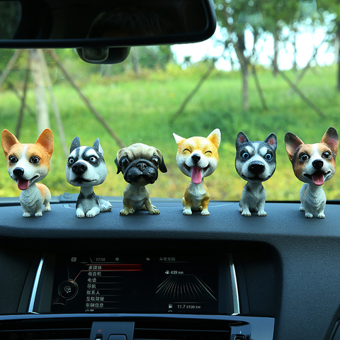 Figurines de chien, chien et chiot, décorations mignonnes, pour tableau de bord, pour tableau de bord, ameublement de maison, cadeaux de décoration ► Photo 1/6