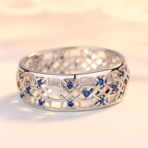 Beiver cubique zircon anneau pour femmes creux bicolore bague or blanc bijoux mode populaire strass anneaux de mariage pour Femal ► Photo 1/6