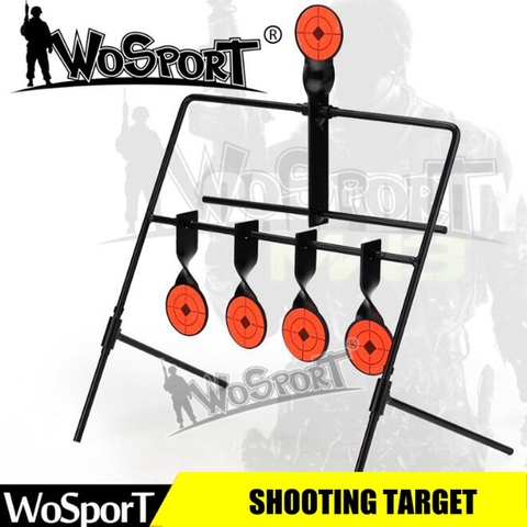 WOSPORT 5-plaque réinitialiser la cible de tir tactique en acier en métal fronde BB pistolet Airsoft Paintball tir à l'arc chasse ► Photo 1/5