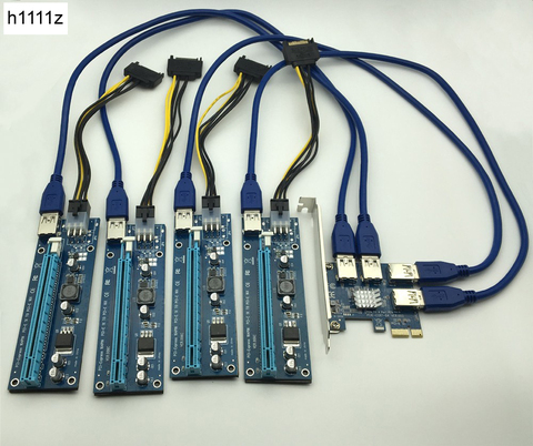 Adaptateur de fente, PCI E 1 à 3 PCI express 1X fentes, carte Riser, Mini ITX vers externe 3 PCIe, carte multiplexeur, VER005 de 1 à 16 ► Photo 1/6