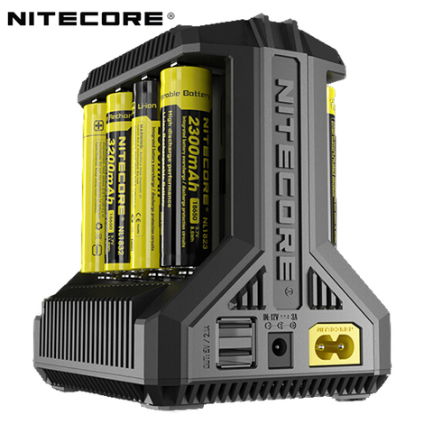 Nitecore – chargeur de batterie 100% Original I8 LCD, chargeur Intelligent Li-ion 18650 14500 16340 AAA AA 12V dispositif USB ► Photo 1/6