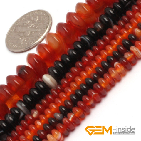 Rondelle en pierre naturelle entretoise Sardonyx Agates cornaline accessoires perles pour la fabrication de bijoux brin 15 pouces bijoux à bricoler soi-même entretoise ► Photo 1/5