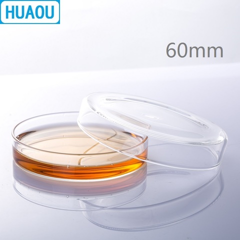 HUAOU-plat de Culture bactérienne à base de Borosilicate, 60mm, 3.3 verre, équipement de chimie de laboratoire ► Photo 1/4