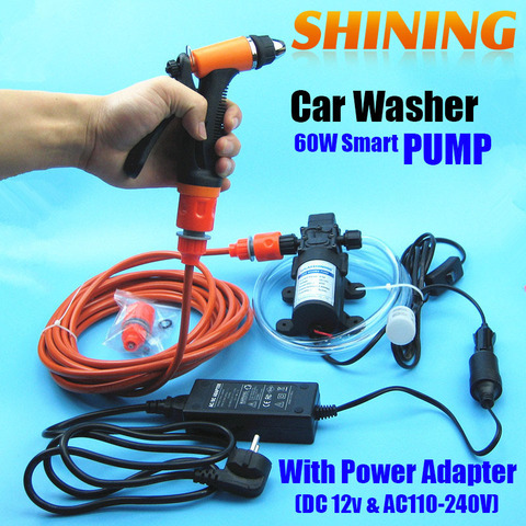 Kit d'appareils électriques de lavage de voiture | Kit de machines à laver de voiture portables 12V & 110V ou 220V + adaptateur d'alimentation AC/DC ► Photo 1/6