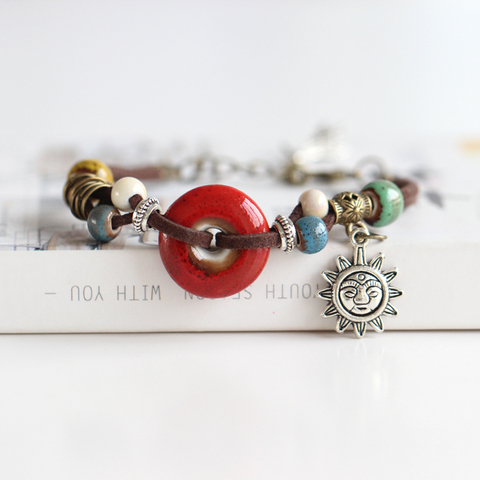 Bracelets en céramique soleil pour femmes, nouvelle bretelle perlée style bohème #1731 ► Photo 1/2