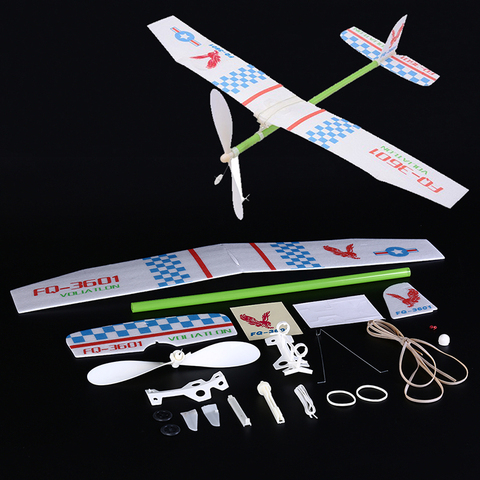 Chevalier lumière élastique alimenté avion planeur modèle compétition Kit avion modèle éducatif jouet Chirsmas cadeau pour les enfants ► Photo 1/4