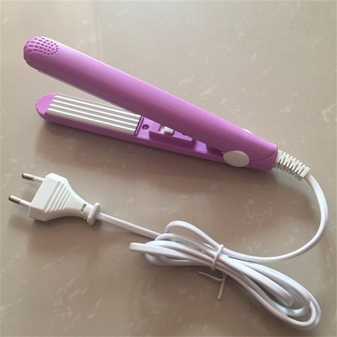 Nouveau électronique en céramique rapide défriser les cheveux Portable Mini cheveux plat fer à friser ondulé cheveux bigoudi fers à défriser EU ► Photo 1/6