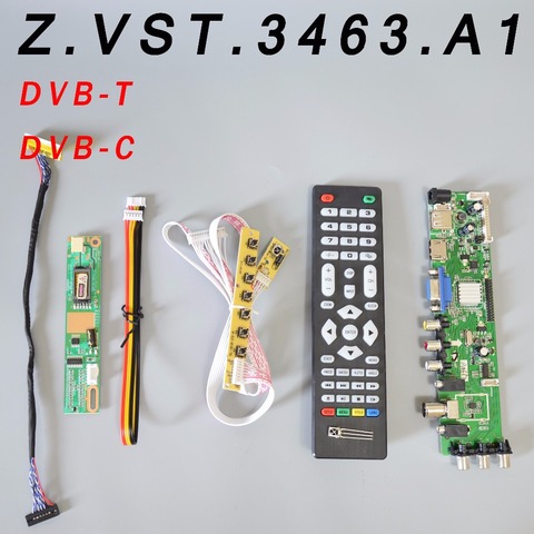 Z. VST.3463.A1 V56 V59 prise en charge universelle de la carte pilote LCD DVB-T2 carte TV + interrupteur à 7 touches + IR + 1 onduleur + LVDS ► Photo 1/5