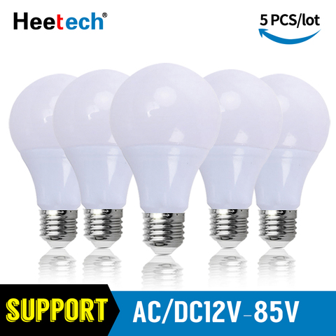 Ampoules LED à faible tension, ampoules LED E27, DC 12V 24V 36V, 3/5/7/9/15/24W 36W, 5 pièces/lot ► Photo 1/6