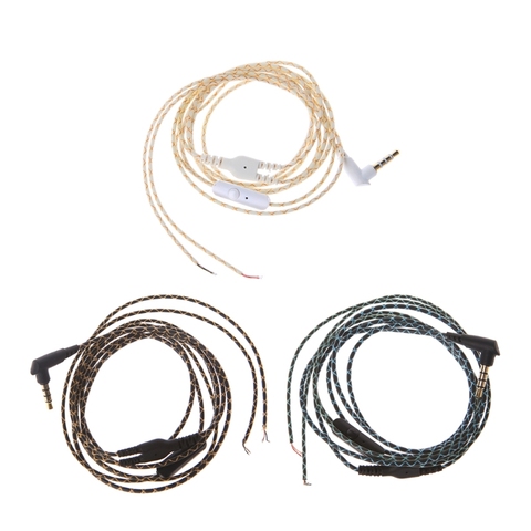 OOTDTY nouveau fil de casque 3.5mm plié fil de Maintenance des écouteurs bricolage cordon de remplacement des écouteurs avec micro ► Photo 1/6