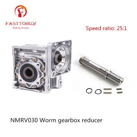 Réducteur d'engrenage à vis sans fin, rapport de vitesse 25:1 NMRV030 RV30 réducteur de vitesse à vis sans fin avec arbre de sortie de 14mm pour moteur pas à pas NEMA23 ► Photo 1/1