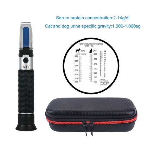 Hand held Pet clinique réfractomètre Chiens et Chats vétérinaires 2-14g/dl réfractomètre ZGRC-300ATC ► Photo 1/6