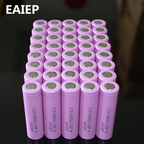 40 pcs/lot EAIEP Original 18650 3.7 V 2600 mAh pour batteries batterie rechargeable ICR18650-26F piles sûres utilisation industrielle ► Photo 1/2