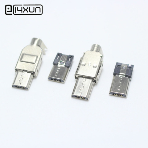 5 set Micro USB 5PIN De Soudage Type Fiche Mâle Connecteur Chargeur 5 P USB Queue prise De Charge 4 en 1 Pièces métalliques ► Photo 1/6