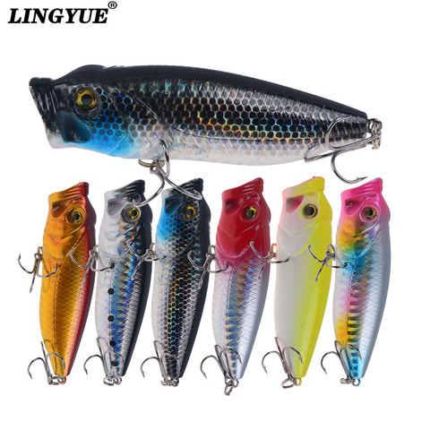 Pièces de pêche en plastique dur Popper, appât artificiel idéal pour la pêche en surface, au bar ou au brochet, Crankbait, Wobbler, 8cm, 15g, 1 unité ► Photo 1/6