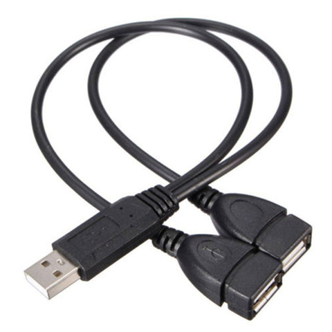 Chaud 30cm Y séparateur Hub cordon d'alimentation adaptateur câble USB 2.0 A mâle à 2 double femelle Jack ► Photo 1/6