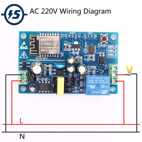 Panneau de relais de Transmission WIFI pour Arduino ESP8266 AC 220V, télécommande, maison intelligente, Module de Transmission IOT ► Photo 1/6