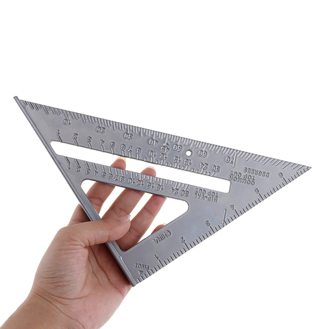 Règle triangulaire à Angle droit en alliage d'aluminium de 7 pouces, précision de 0.1 et valeur à 1 échelle, outil de mesure de rapporteur pour charpentier ► Photo 1/6
