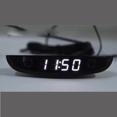 Horloge électronique pour voiture, thermomètre, voltmètre, horloge numérique lumineuse, affichage inversé à double température en blanc, LED ► Photo 1/3