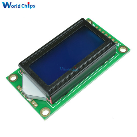 Module d'affichage LCD avec rétro-éclairage bleu, 8x2 caractères, 5V LCM, pour Arduino, 0802 ► Photo 1/5