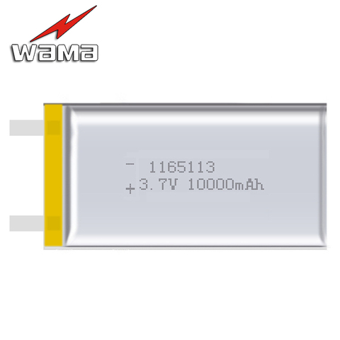 Batterie Li-ion Rechargeable 1165113 mAh 10000 V, 2 pièces/lot, 3.7 réel, Lithium polymère, batterie de secours Mobile, tablette numérique ► Photo 1/6