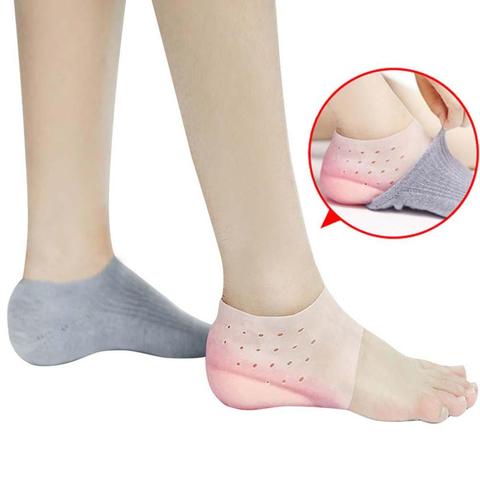 Hauteur Invisible unisexe chaude augmenter les chaussettes coussinets de talon semelles en Silicone Massage des pieds ► Photo 1/6