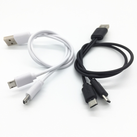 Livraison gratuite 1FT 20cm USB mâle à 2x Micro Y répartiteur câble de charge pour deux cellules de téléphone double Micro Usb ► Photo 1/6