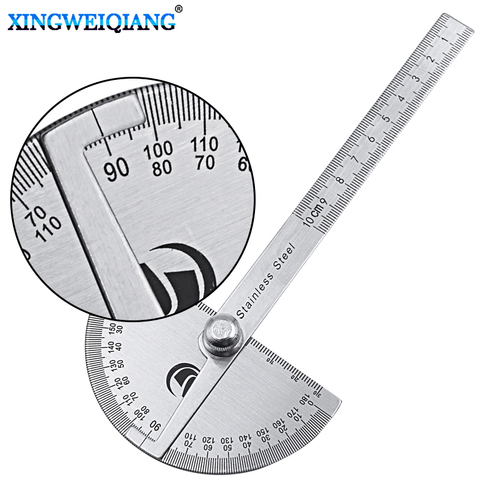 Règle numérique à tête ronde en acier inoxydable, rapporteur à 180 degrés, Angle de mesure rotatif, outil machiniste ► Photo 1/6