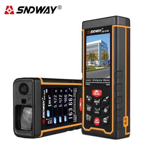 SNDWAY télémètre Laser numérique Original caméra 80/120m avec écran LCD couleur, testeur de batterie Rechargeable USB ► Photo 1/6