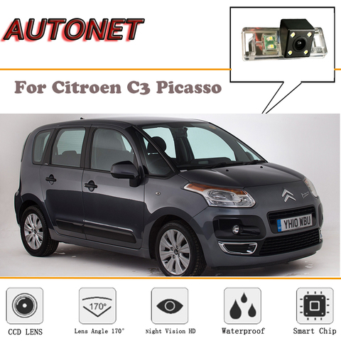 Caméra de recul autonome pour citroën C3 Picasso, caméra de recul, caméra avec plaque d'immatriculation, 2009 ~ 2016 ► Photo 1/5