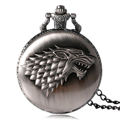 2016 Antique Game of Thrones Stark famille crête hiver est à venir conception montre de poche cadeaux uniques unisexe Fob horloge ► Photo 1/5