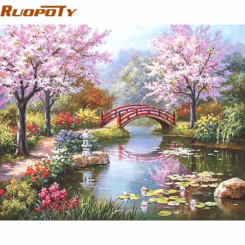 RUOPOTY Cadre BRICOLAGE Peinture Par Numéros Kits Coloriage Peinture Sur Toile peinte À La Main Peinture À L'huile Décor À La Maison Pour 40*50 cm Féerie ► Photo 1/6