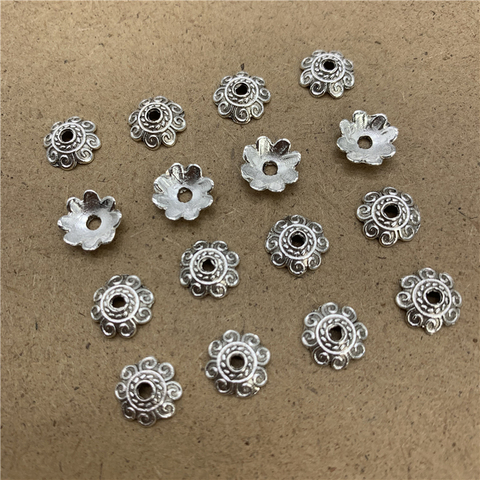 100 pièces de perles en alliage en forme de «Torus de fleur» 8x8mm, breloques, Bracelets, perles d'espacement pour la fabrication de bijoux JSPJ-049 ► Photo 1/1