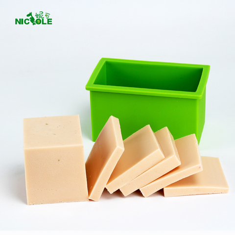 Moule en Silicone pour savon, forme rectangulaire, Flexible, pour barre à pain, fait à la main ► Photo 1/6