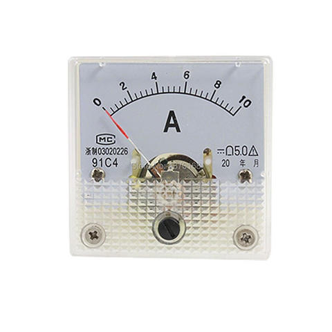 91C4 DC 0-10A Analogique Ampèremètre Groupe AMP Current Meter Gauge Ampermètres Amperímetro 91C4 Discount ► Photo 1/2