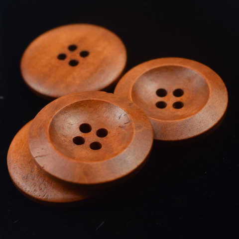 Grands boutons de couture ronds en bois, 10 pièces, pour chandail, manteau, vêtements, artisanat, Scrapbooking, 4 trous, boutons, accessoires de couture ► Photo 1/6