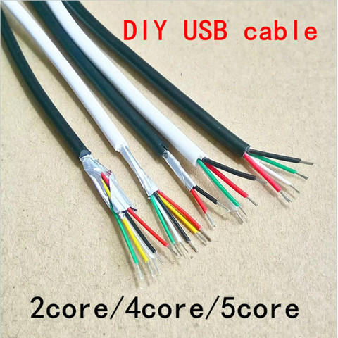 5 m/10 m/15/20 m DIY UL2464 28 AWG 5 core câble pour USB Souris clavier câble de données 4 conducteur non shield diamètre extérieur ► Photo 1/2