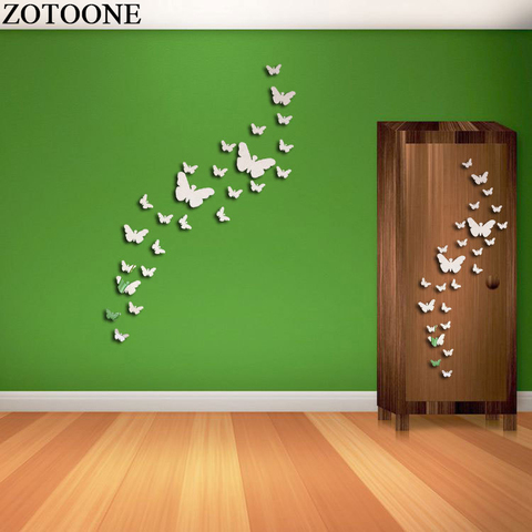 ZOTOONE-autocollants muraux 3d papillon miroirs pour chambre d'enfant, accessoires de cuisine en acrylique, décoration d'intérieur de salon bricolage E, 25 pièces ► Photo 1/4