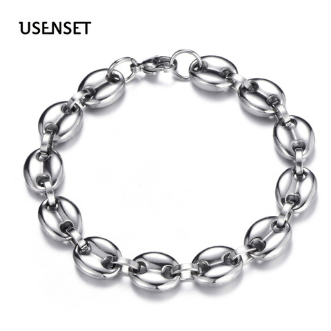 8MM 11MM 13MM café grain chaîne breloque bijoux hommes Bracelet en acier inoxydable chaîne Bracelet bijoux M03 ► Photo 1/6