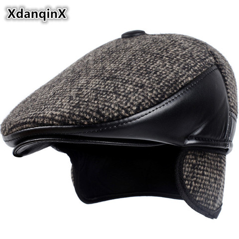 XdanqinX-chapeau en laine pour hommes, bérets chauds et épais avec oreillettes, chapeau de camionneur, Style hiver 2022 ► Photo 1/6