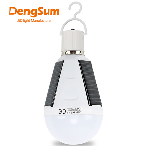 Ampoule Led Rechargeable E27 LED lampe solaire 7W 12W 85V-265V extérieur d'urgence solaire alimenté ampoule voyage pêche Camping lumière ► Photo 1/6