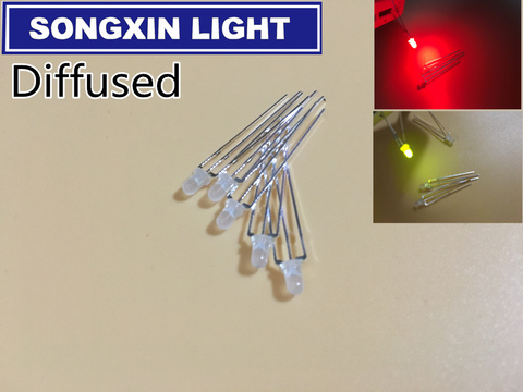 Diode électroluminescente LED, ronde, 3mm, diffuse, rouge et vert, deux couleurs, Anode commune, Diode électroluminescente, rouge/YG 100, BI-COLOR pièces ► Photo 1/2