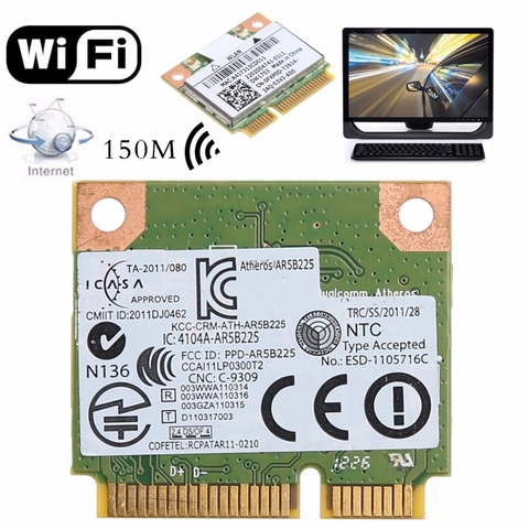 Bluetooth V4.0 Wifi sans fil Mini carte pci-express pour Atheros AR5B225 DELL DW1703 CN-0FXP0D ► Photo 1/6