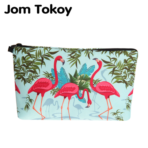 Jom Tokoy – sac à cosmétiques pour femmes, nouvelle mode, sac de maquillage de marque, sac de rangement à transfert thermique imprimé flamands roses ► Photo 1/6