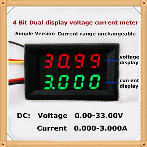 Voltmètre à double affichage LED, voltmètre, ampèremètre, tension et courant, version simple, 4 bits DC 0-33V/3A, 0.28, 4 pièces/lot ► Photo 1/6