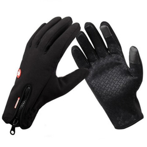 Nouveau écran tactile gants de vélo hiver thermique coupe-vent chaud doigt complet vélo gant anti-dérapant gants de vélo pour hommes et femmes ► Photo 1/6