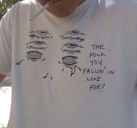 T-shirt homme, pour citations drôles, fallin 'In Love, Tumblr, blanc, t-shirts d'art esthétique, été décontracté ► Photo 1/6